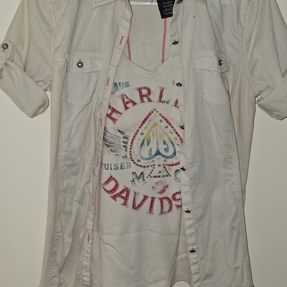 Harley-Davidson Button Shirt & Tank - Picture 1 of 4